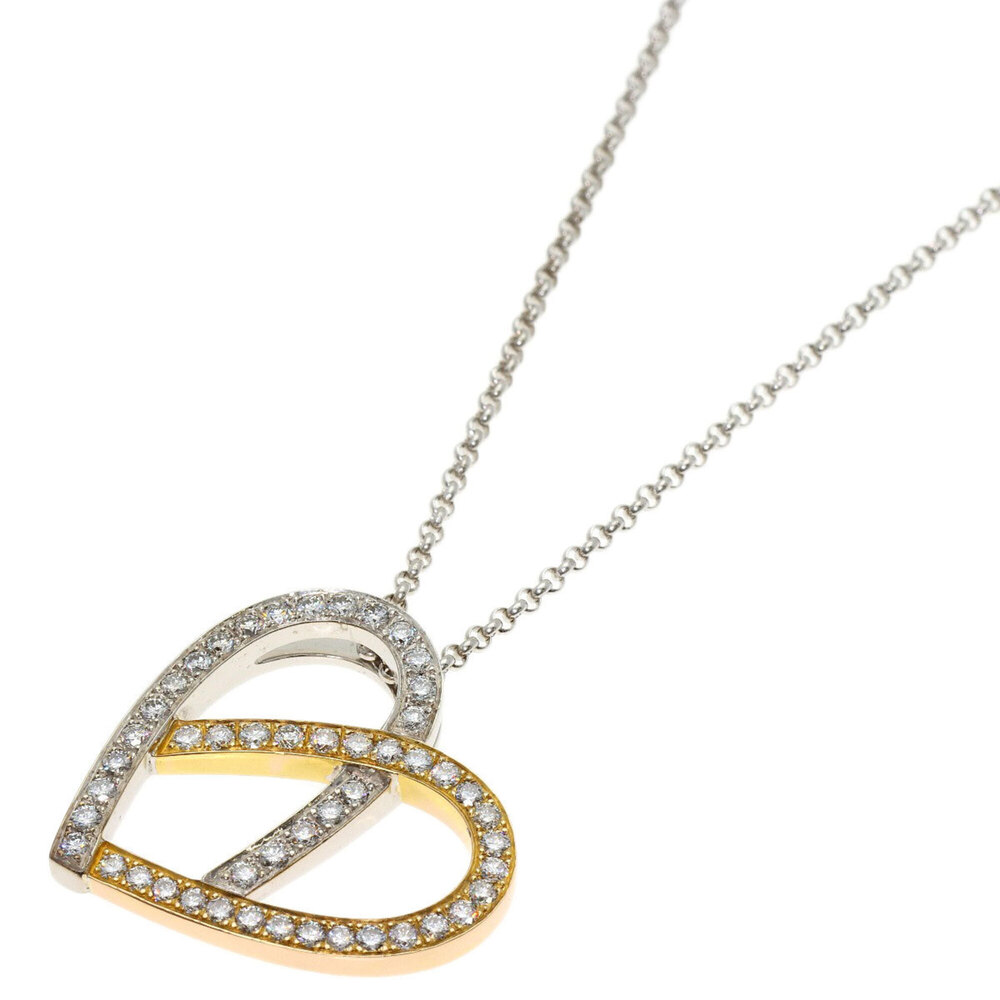 Celine Heart Diamond Necklace 18K White Gold/18KPG Women's CELINE